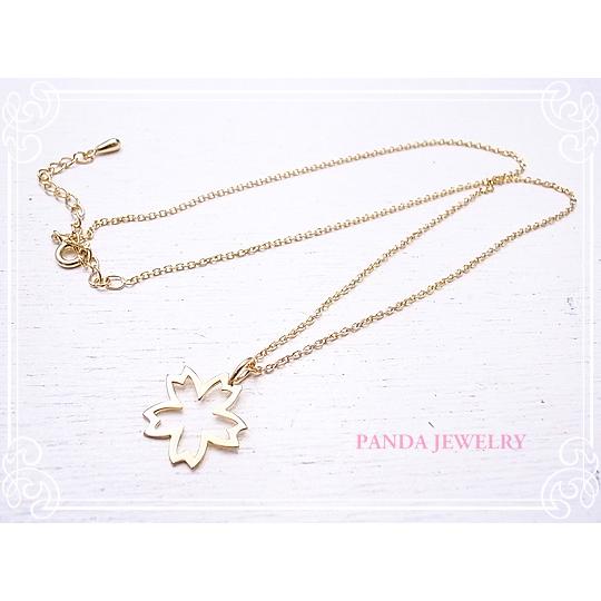 桜のネックレス シルバー925 イエローゴールドカラー  PANDA JEWELRY [ パンダジュ...