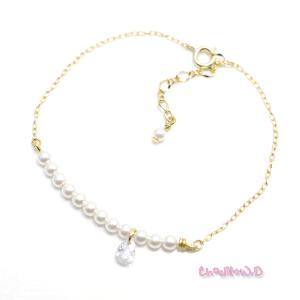 パールドロップ ブレスレット Pearl w/drop Bracelet Ｃｈ*eM+W:D[チェムダブリュディー]｜tesorocoltd