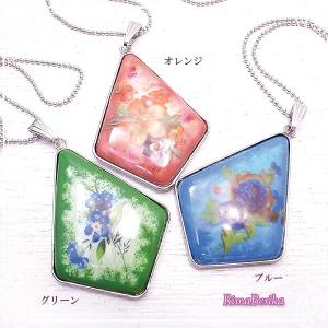 ペンダントトップ&リングセット✦七宝焼&ダイヤモンド✦デザイナーズ 七宝ミルフィオリのサークル型ペンダント[5色あり] ハンドメイド 作家