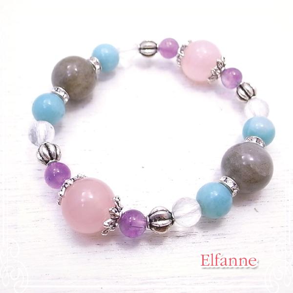 Night and Day ブレスレット ローズクォーツ ラベンダーアメジスト クリスタルクォーツ ...