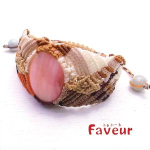 ピンクオパールとヒスイのマクラメブレスレット / Faveur(ファブール)｜tesorocoltd