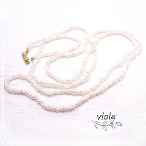 淡水パール小粒ポテト型のロングネックレス 【viola [ ビオラ ]】 アクセサリー/作家/ハンドメイド｜tesorocoltd