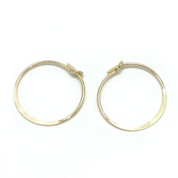 フラットフープ ピアスパーツ ピアスパーツ/ 14KGF 約15mm /1ペア/ 14Kイエロー ゴ...