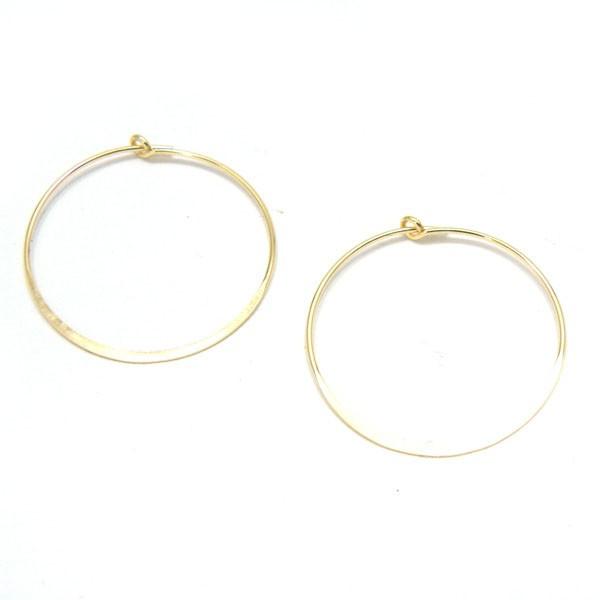フラットフープ ピアスパーツ ピアスパーツ/ 14KGF 約25mm /1ペア/ 14Kイエロー ゴ...