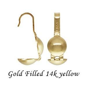 10個 14Kイエロー ゴールドフィルド エンドパーツ ボールチップ 約 3.8mmｘ9.0mm K...