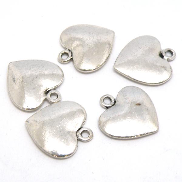 メタル合金パーツ 約20x17x3mm （丸カン内径2mm） シルバーカラー 《5個》 金具