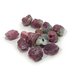 ルビー(Ruby)　ラフロックビーズパーツ 約3〜8mm　5個セット｜tesorocoltd