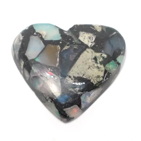モハベ オパール ハートカボション 約17x19x3.9mm 【1点限定ルース】 天然石