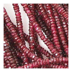 ルビー /カットビーズ/ 約2.8x1.5mm  /1/4連 約10cm/ 天然石