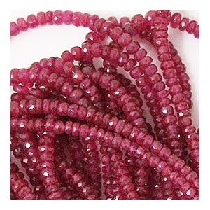 ルビー /カットビーズ/ 約3.7x3-5.5x3mm  /1/4連 約12cm/ 天然石
