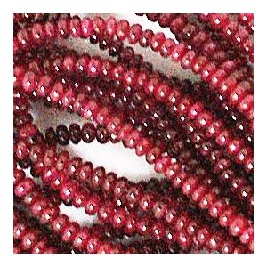 ルビー /ロンデルビーズ/ 約2x1-3x2mm  /1/4連 約10cm/ 天然石