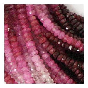 ルビー /カットビーズ/ 約3x1.4mm  /1/4連 約10cm/ 天然石