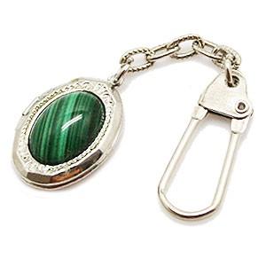 マラカイト キーホルダー ロケット キーホルダー 約10x15mm/長さ80mm