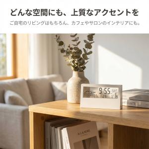 透明 置き時計 デジタル おしゃれ 温湿度計付...の詳細画像2