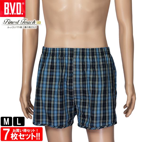 BVD Finest Touch EX トランクス 7枚セット M L 綿100％ 前開き FE39...