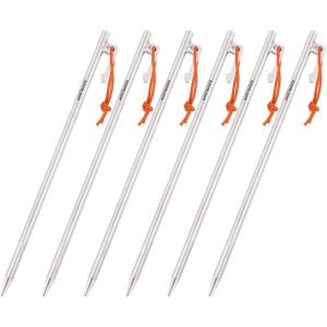 テント タープ用ペグ/ステーク 64チタン合金製 固定ロープ付き7.5mm25cm 高強度 耐食 超軽量 アウトドア/キャンプ用品
