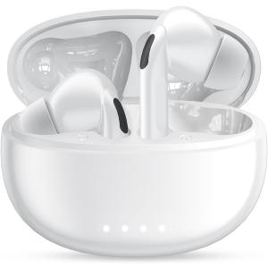 イヤホン ワイヤレスイヤホン bluetooth iPhone/Android対応 (ホワイト)