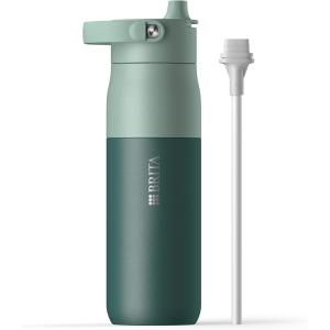 ブリタ 水筒 680ml ステンレス 二重断熱構造 (24時間保冷) ハンドル付き ストロー付き 食洗器対応 ラーク エッセンシャル ボトル グリーン