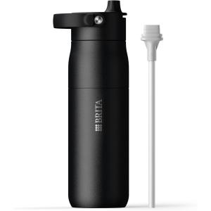 ブリタ 水筒 680ml ステンレス 二重断熱構造 (24時間保冷) ハンドル付き ストロー付き 食洗器対応 ラーク エッセンシャル ボトル ブラック