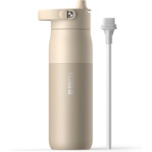 ブリタ 水筒 680ml ステンレス 二重断熱構造 (24時間保冷) ハンドル付き ストロー付き 食洗器対応 ラーク エッセンシャル ボトル ベージュ
