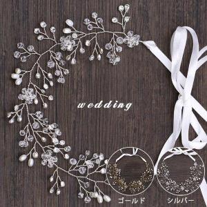 ヘッドドレス かすみ草 小枝アクセサリー 花 ガーデンウェディング