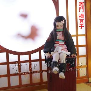 鬼滅の刃 風 竈門禰豆子 子供用 着物コスプレ...の詳細画像1