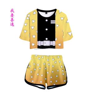 鬼滅の刃風 冨岡義勇 我妻善逸 親子成人子供T...の詳細画像3