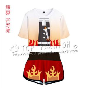 鬼滅の刃風 煉獄 杏寿郎 親子成人子供Tシャツ半...の商品画像
