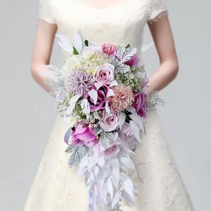 ウエディングブーケ ブートニア リストブーケ 花束 花飾り 結婚式 バラ造花 手首の花   花嫁 披露宴 手作り キット ブライダルブーケ｜tfstore