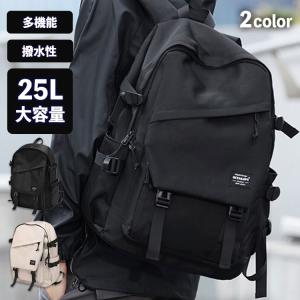 リュック メンズ 17インチ ブラック リュックサック バックパック 大容量 25L おしゃれ 撥水 A3 A4 ノート PC 通勤 通学 出張 旅行 防災 かっこいい 送料無料｜tgmart