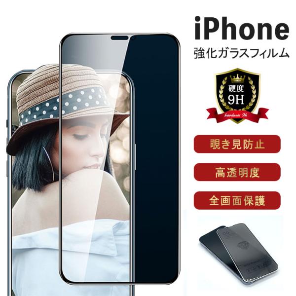 ガラスフィルム 覗き見防止 フィルム iPhone15 Pro Max iPhone14 iPhon...