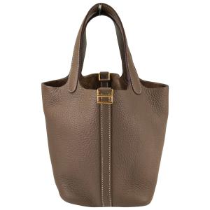 HERMES エルメス ピコタンロックPM ハンドバッグ グレー B刻印 2023年 ゴールド金具 管理番号：11233