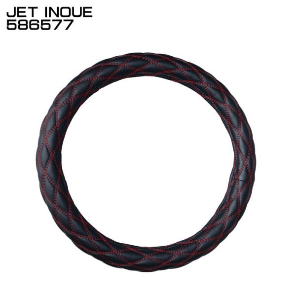 ジェットイノウエ JET INOUE 586577 ハンドルカバー ブラック／赤糸 モコモコ COM...