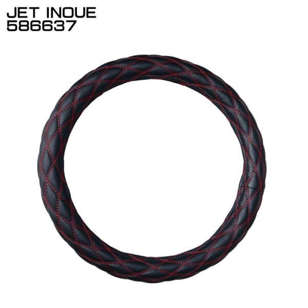 ジェットイノウエ JET INOUE 586637 ハンドルカバー ブラック／赤糸 モコモコ COM...