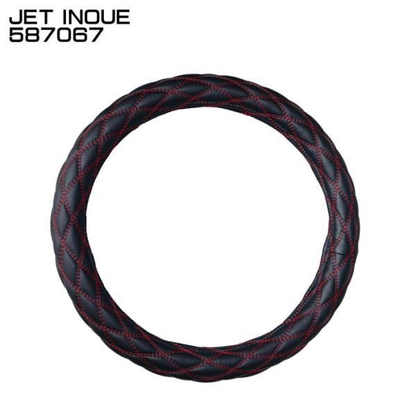 ジェットイノウエ JET INOUE 587067 ハンドルカバー ブラック／赤糸 モコモコ COM...