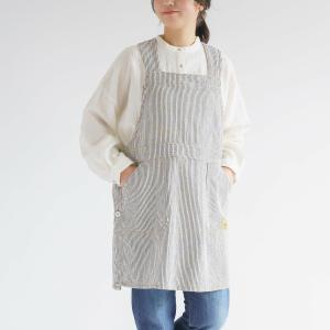 エプロン デニムライク サロペットエプロン 脇...の詳細画像1