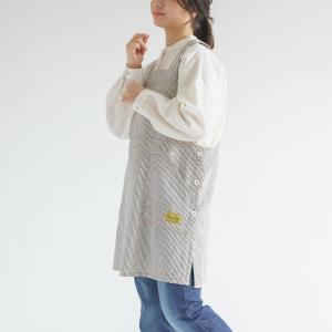 エプロン デニムライク サロペットエプロン 脇...の詳細画像3