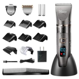 HATTEKER 電動バリカン ばりかん ヘアカッター 散髪用 コードレス 充電式 水洗い可 LED バリカン/ヒゲトリマー/ラインバリカン 一台三役 グルーミングセット メ