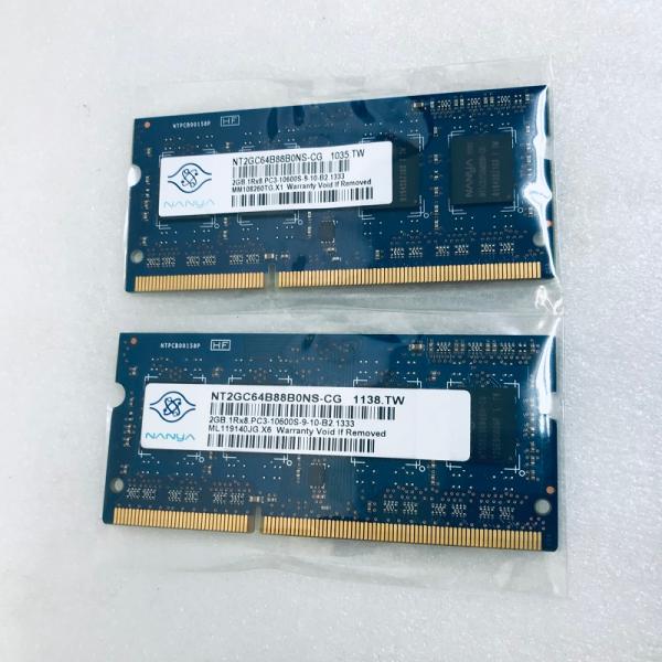 NANYA 1RX8 PC3-10600S 2GB 2枚 4GB DDR3ノートPC用 メモリ DD...