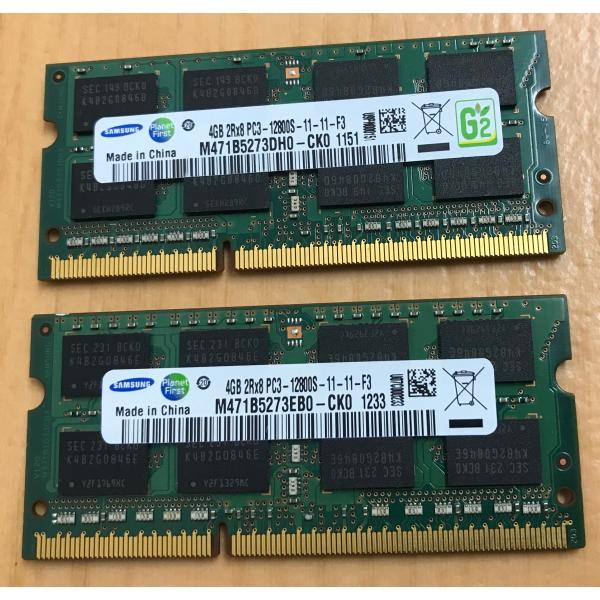 SAMSUNG 2Rx8 PC3-12800S 8GB【4GB×2枚組=8GB】DDR3 ノートPC...