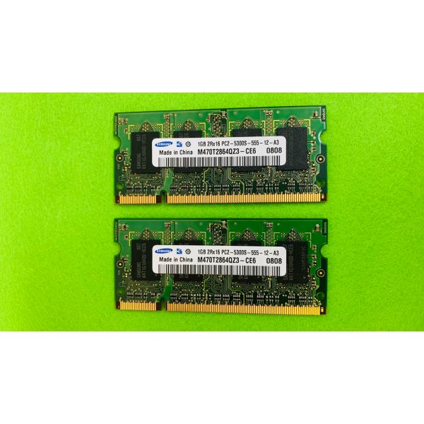 SAMSUNG 2rx16 PC2-5300S 1GB 2枚で 2GB DDR2 667 666 1...
