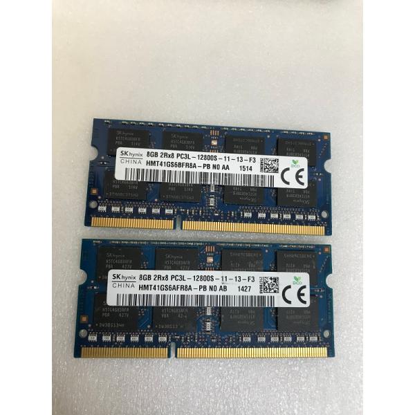 SK HYNIX 2Rx8 PC3L-12800S 8GB 2枚 16GB DDR3L ノートPC用...