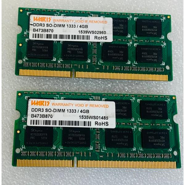 WARIS PC3-10600S 4GB 2枚組 1セット 8GB DDR3ノート用パソコン用 メモ...