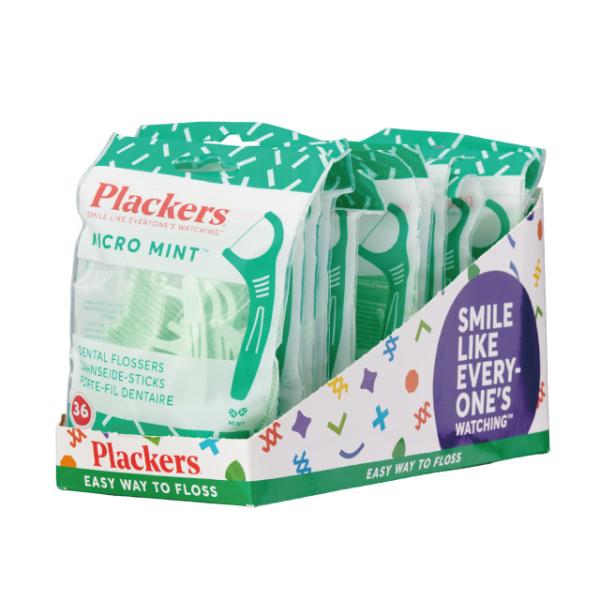 Plackers デンタルフロス マイクロクリーンミント味 1箱 (36本入×12袋) 歯間ブラシ ...