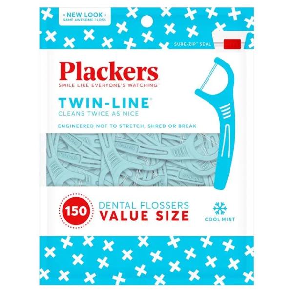 Plackers デンタルフロス ダブルクリーンミント味 150本 歯間ブラシ 歯垢除去 口臭予防 ...