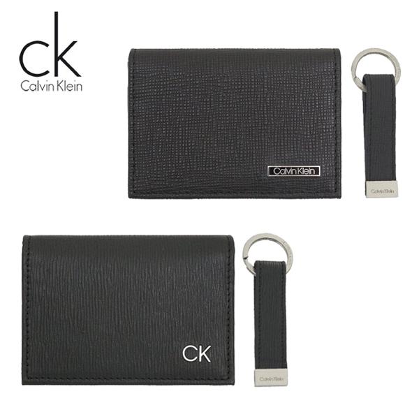 カルバンクライン  名刺入れ Calvin Klein カードケース キーリング コンパクト ブラッ...