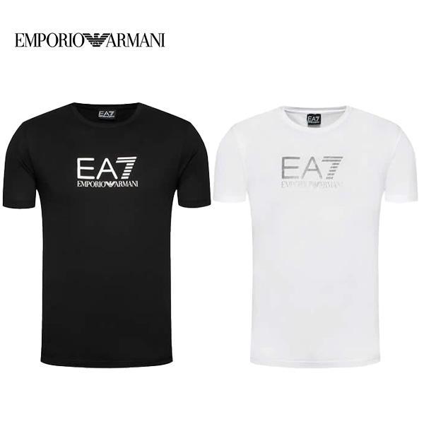 エンポリオアルマーニ EA7 プリントTシャツ クルーネック 半袖 メンズ ホワイト ブラック Em...
