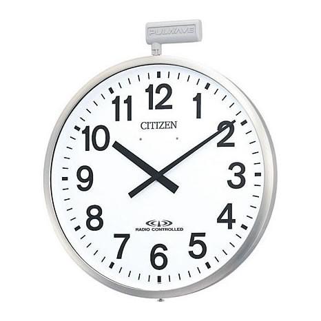 リズム時計（CITIZEN） 掛時計 ー 銀色ヘアライン仕上（白） 4MY611-N19