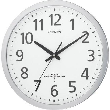 リズム時計（CITIZEN） 掛時計  シルバーメタリック色（白） 8MY462-019