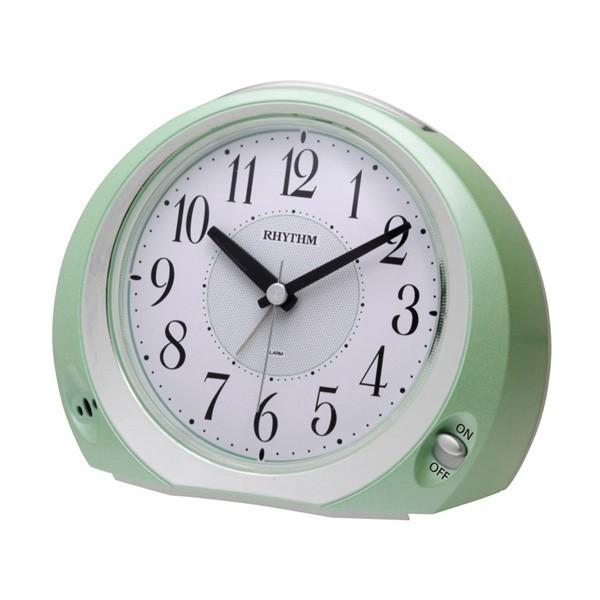 リズム時計（CITIZEN） 置時計 フェイス28 緑メタリック色（白） 8REA28SR05